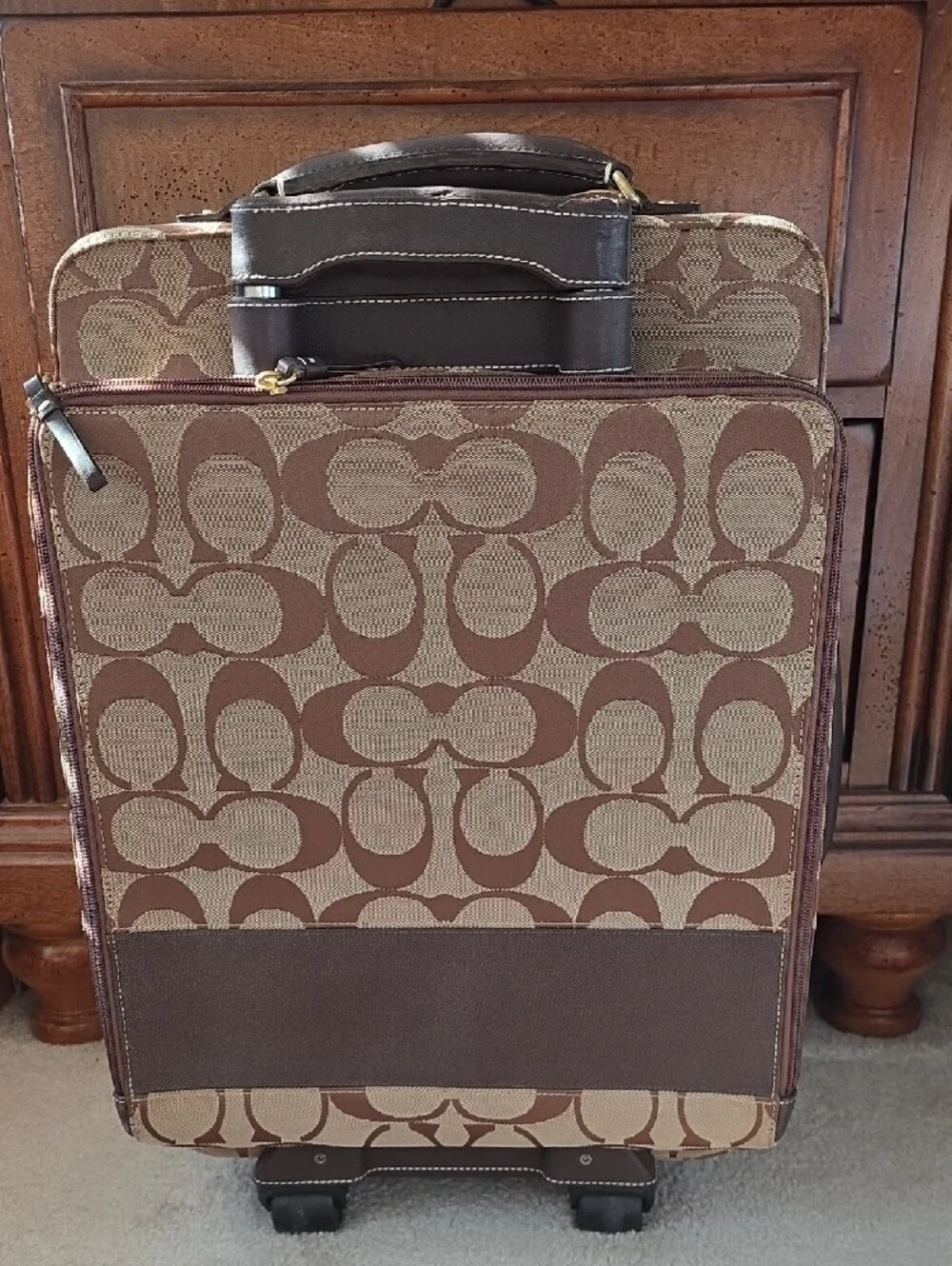 Coach Signature Carry-On Spinner Luggage - Picture 2 of 13